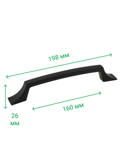 Меблева ручка скоба DL 41/160 BLK-R IC чорний матовий MEBTECH - 1 2