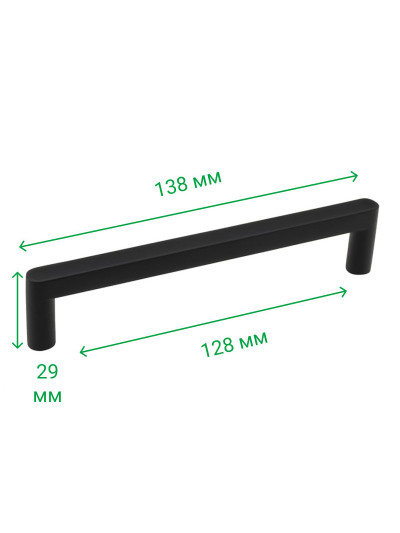 Ручка меблева рейлінгова DL 42/128 BLK-R IC, Чорний матовий MEBTECH - 1 2