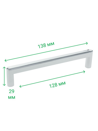 Ручка меблева рейлінгова DL 42/128 G2 IC, Хром MEBTECH - 1 2