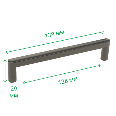 Ручка мебельная рейлинговая DL 42/128 G22 IC, Черное серебро MEBTECH - 2
