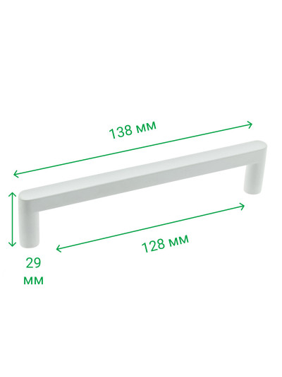 Ручка меблева рейлінгова DL 42/128 WHT-R IC, Білий матовий MEBTECH - 1 2