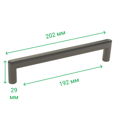 Ручка мебельная рейлинговая DL 42/192 G22 IC, Черное серебро MEBTECH - 2