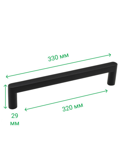 Ручка мебельная рейлинговая DL 42/320 BLK-R IC, Черный матовый MEBTECH - 1 2