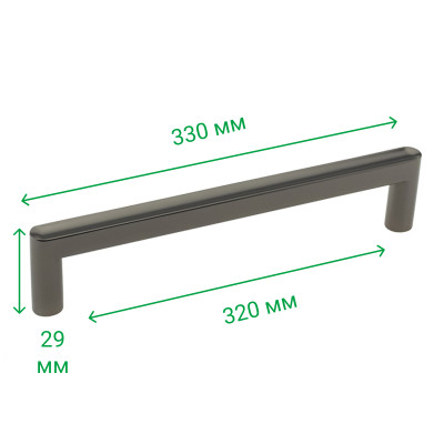 Ручка мебельная рейлинговая DL 42/320 G22 IC, Черное серебро MEBTECH - 2