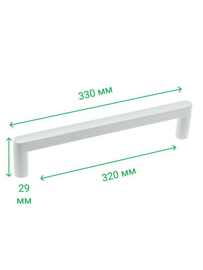 Ручка меблева рейлінгова DL 42/320 WHT-R (IC) біла матова MEBTECH - 1 2