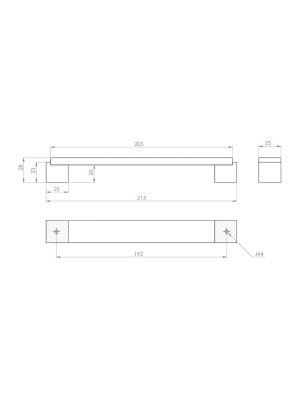 Мебельная ручка скоба 402/192 алюминий MEBTECH - 3 Мебельная ручка скоба 402/192 алюминий MEBTECH - 3