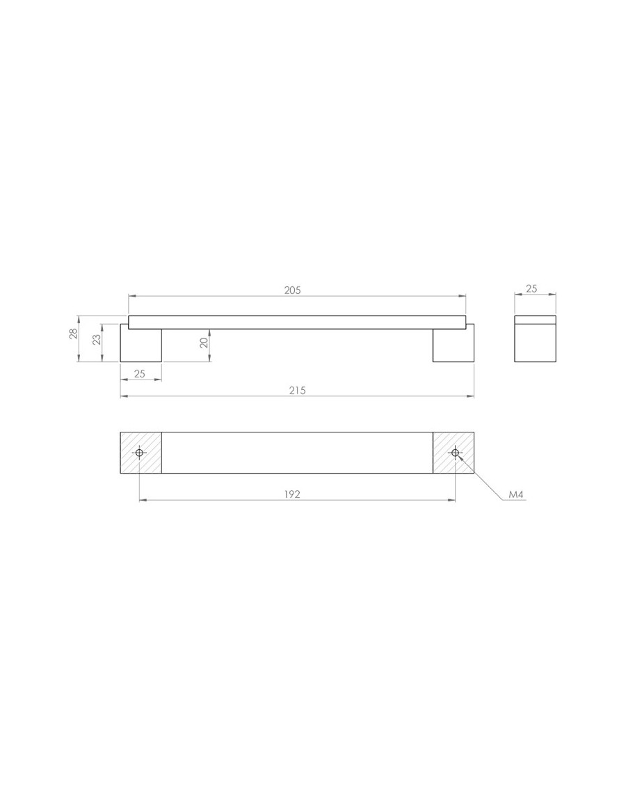 Меблева ручка скоба 402/192 алюміній MEBTECH - 3 Меблева ручка скоба 402/192 алюміній MEBTECH - 3