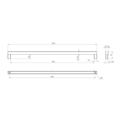 Ручка мебельная рейлинговая VL 409/480 никель браш MEBTECH - 4