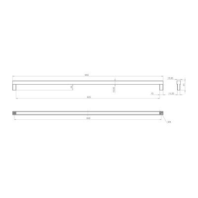 Ручка мебельная рейлинговая VL 409/640 никель браш MEBTECH - 4