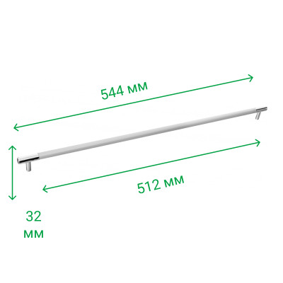 Ручка мебельная рейлинговая 512 мм BOY CULP хром/мат хром 14.113 MEBTECH - 2
