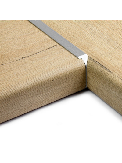 Планка соединительная угловая 28мм R13 Алюминий Сатин 2