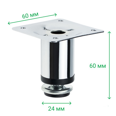 Ніжка меблева регульована NL05/60 кругла Хром MEBTECH - 3