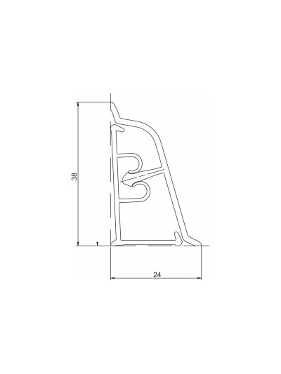 Кухонный плинтус для столешницы 4200 мм Korner LB 37 Тростик 338  (очерет) KORNER - 1 2