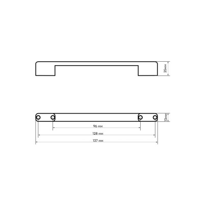 Ручка мебельная рейлинговая 96-128 мм BERGAMA Антрацит 5152-094 MEBTECH - 3