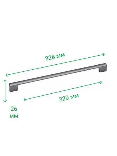 Ручка мебельная рейлинговая 320 мм BERGAMA Антрацит 5425-094 MEBTECH - 1 2