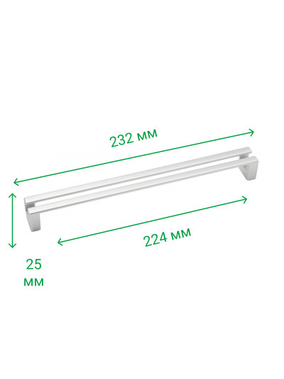 Мебельная ручка скоба 224 мм ESILA Хром Мат 5560-03 MEBTECH - 1 2