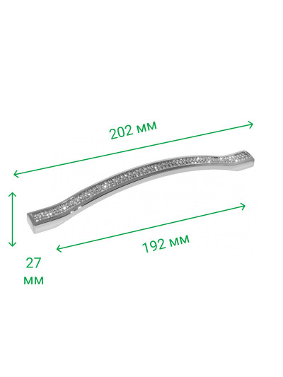 Меблева ручка з камінням ODESSA 192 мм Хром 5268-06 MEBTECH - 1 2