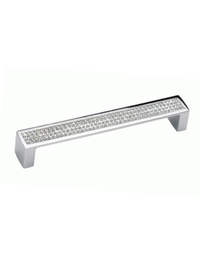 Мебельная ручка с камнями MADRID 160 мм Хром 5303-06 MEBTECH - 1