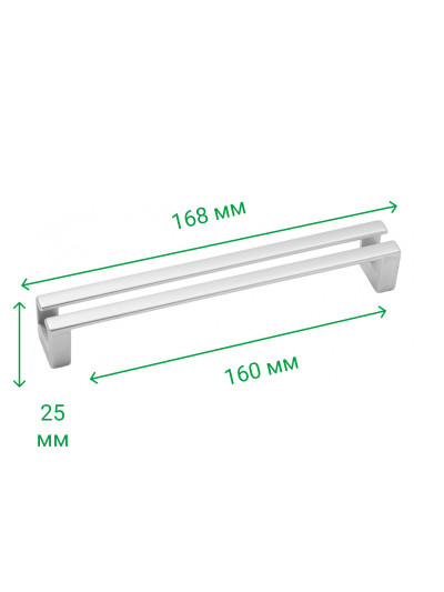 Мебельная ручка скоба 160 мм ESILA Хром Мат 5558-03 MEBTECH - 1 2