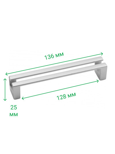 Меблева ручка скоба 128 мм ESILA Хром Мат 5557-03 MEBTECH - 1 2
