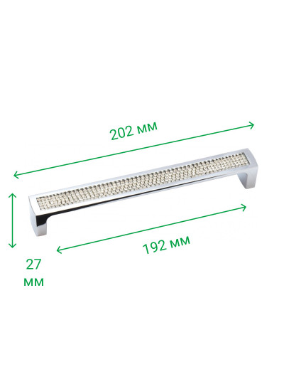 Мебельная ручка с камнями MADRID 192 мм Хром 5266-06 MEBTECH - 1 2