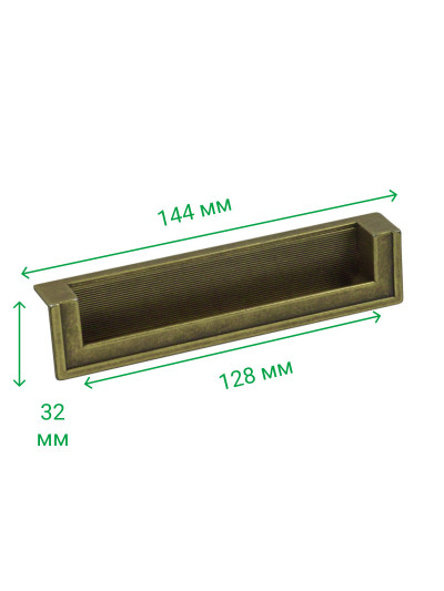 Ручка врезная классическая РГ 129 Античное золото MEBTECH - 1 2
