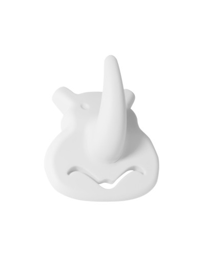 Ручка гачок для дитячого одягу CEBI Носоріг білий MEBTECH - 1