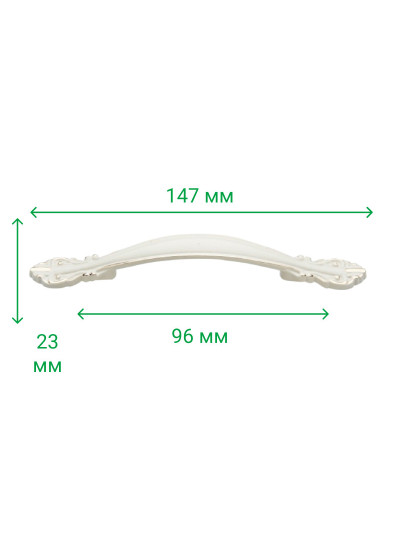 Ручка дуга мебельная RO 3336 96 Белая ROLLA - 1 2