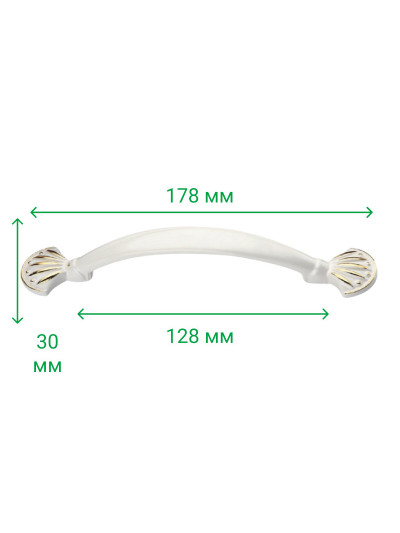 Ручка дуга мебельная RO 1811 128 Белая ROLLA - 1 2