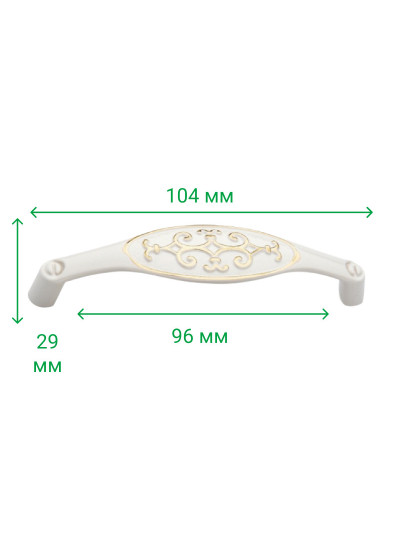 Ручка дуга мебельная RO 4662 96 Белая ROLLA - 1 2