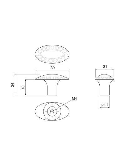 Ручка кнопка мебельная GG-3105 MEBTECH - 1 2
