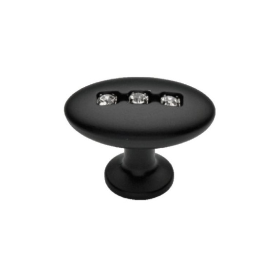 Ручка кнопка мебельная SOMUN DUGME со стразами черная 6059-012 MEBTECH - 1