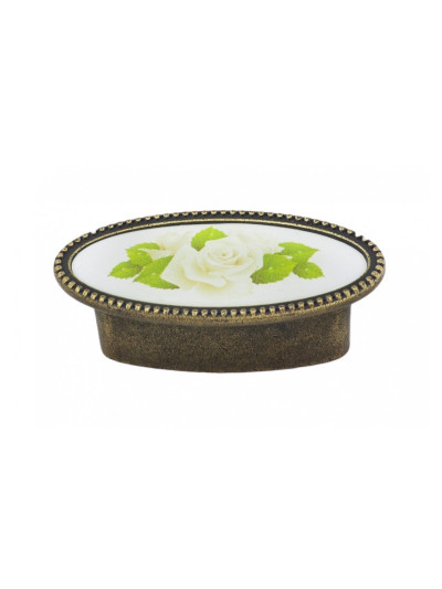 Ручка кнопка мебельная 32 мм SELVI DUGME Бронза-Белая Роза 6085-08-058 MEBTECH - 1