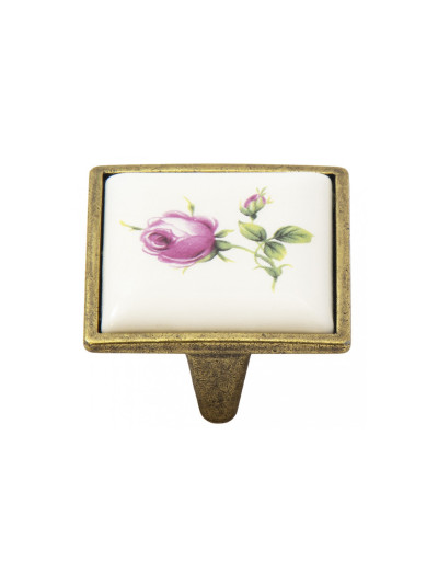 Ручка кнопка меблева-кераміка 32 мм Бронза-Роза 5352-08/44 MEBTECH - 1
