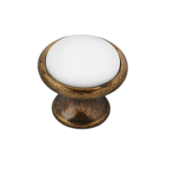 Ручка кнопка мебельная керамика Бронза 6072-08/46 MEBTECH - 1