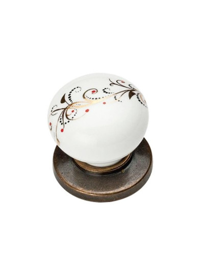 Ручка кнопка меблева кераміка Бронза-Лоза 6073-08/41 MEBTECH - 1