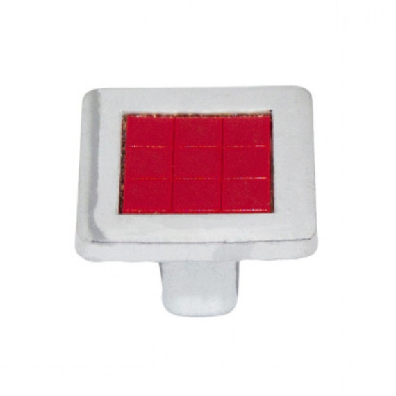 Ручка кнопка мебельная MADRID DUGME Хром-Красный 6064-06/038 MEBTECH - 1