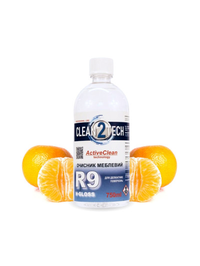 Очисник меблевий 750 мл супер глянець Clean2Tech R9 Цитрус CLEAN2TECH - 1 2