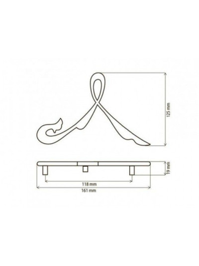 Ручка декоративная DU 21/96 золото, правая Rolla - 1 2