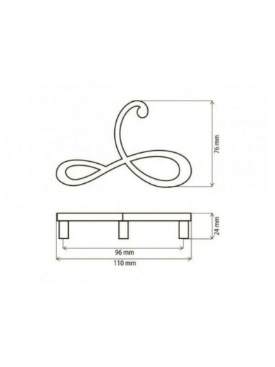 Ручка декоративна DU 22/96 хром, права Rolla - 1 2