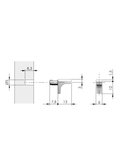 Полкодержатель IF K-LINE Никель Черный 0208020YQ MEBTECH - 1 2