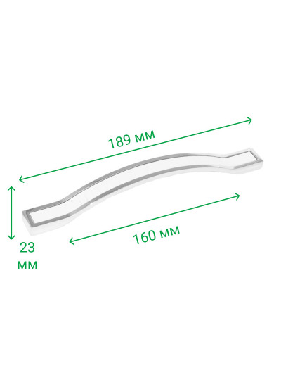 Ручка для мебели дуга 160 мм ODESSA Хром-Белая 5233-06/013  MEBTECH - 1 2