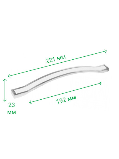 Ручка для мебели дуга 192мм ODESSA Хром-Белая 5234-06/013 MEBTECH - 1 2