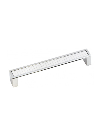 Ручка для мебели скоба 160мм MADRID Хром-Белая 5302-06/013 MEBTECH - 1