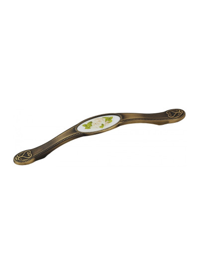 Ручка для меблів дуга 128 мм SELVI Бронза-Біла Роза 5414-08/058 MEBTECH - 1