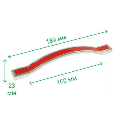 Ручка для меблів дуга 160 мм ODESSA Хром-Червона 5233-06/038 MEBTECH - 2