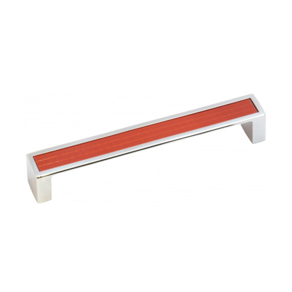 Ручка для мебели скоба 160мм MADRID Хром-Красная  5302-06/038 MEBTECH - 1