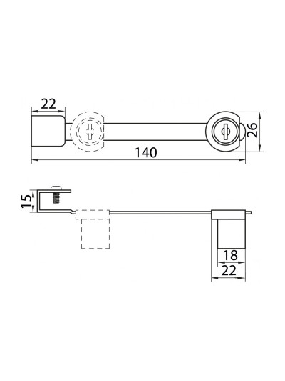 Замок для стекла Х-750/100 крокодил KL-328 ROLLA - 1 2
