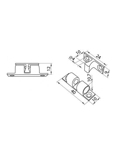 Защелка мебельная под дсп Латунь MEBTECH - 1 2