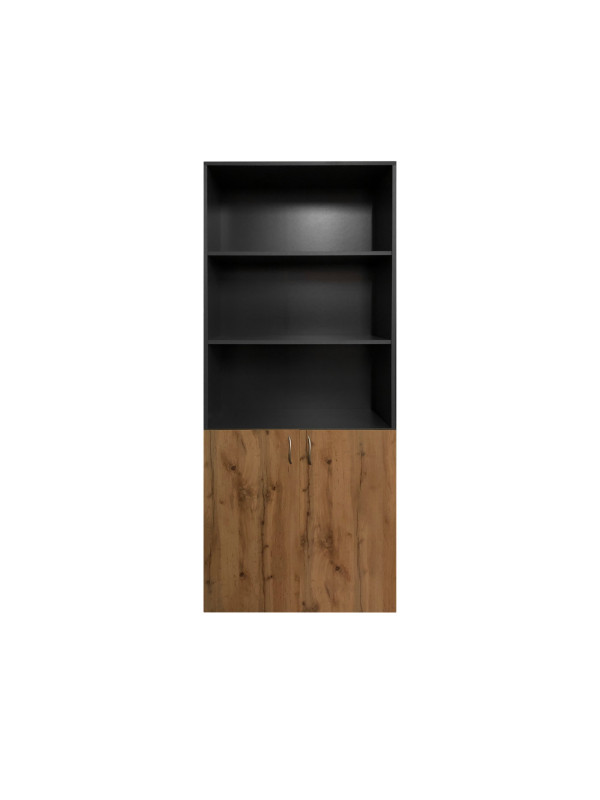 Шкаф для документов 800х2000х380 Графит MEBTECH - 1